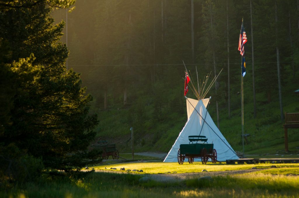 Teepee in the misty morning Teepee in the misty morning